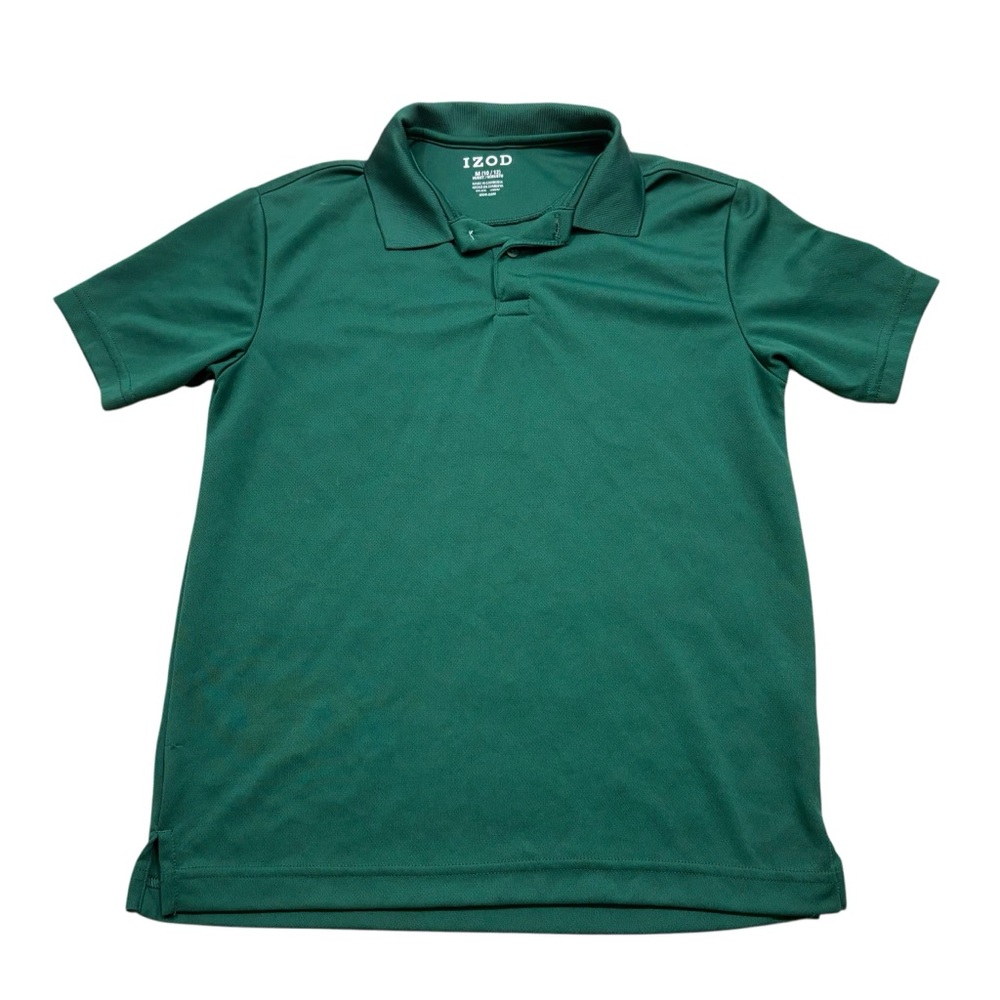 Boys Izod Hunted Green Polo Top Short Sleeves Size Medium 10/12